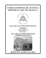 Bolet&#237;n Judicial 2015, Sala Constitucional, Tomo I, Volumen 5 (Diciembre); Sala de lo Contencioso Administrativo  