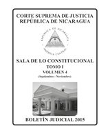 Bolet&#237;n Judicial 2015 Sala Cosntitucional, Tomo I, Volumen 4 (Septiembre - Noviembre)