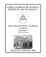 Bolet&#237;n Judicial 2016, Tomo II, Materia Civil - Familia , Volumen 1. 